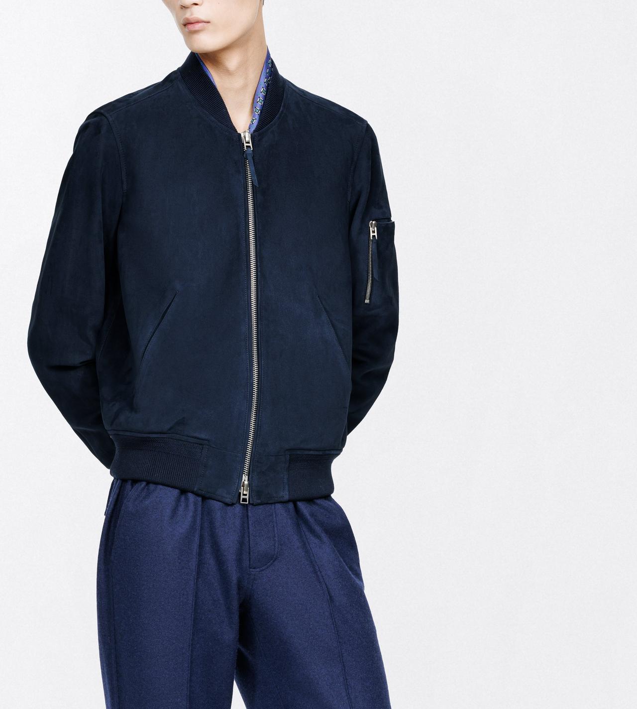 TOM FORD LEATHER INDIGO FINE SUEDE BOMBER