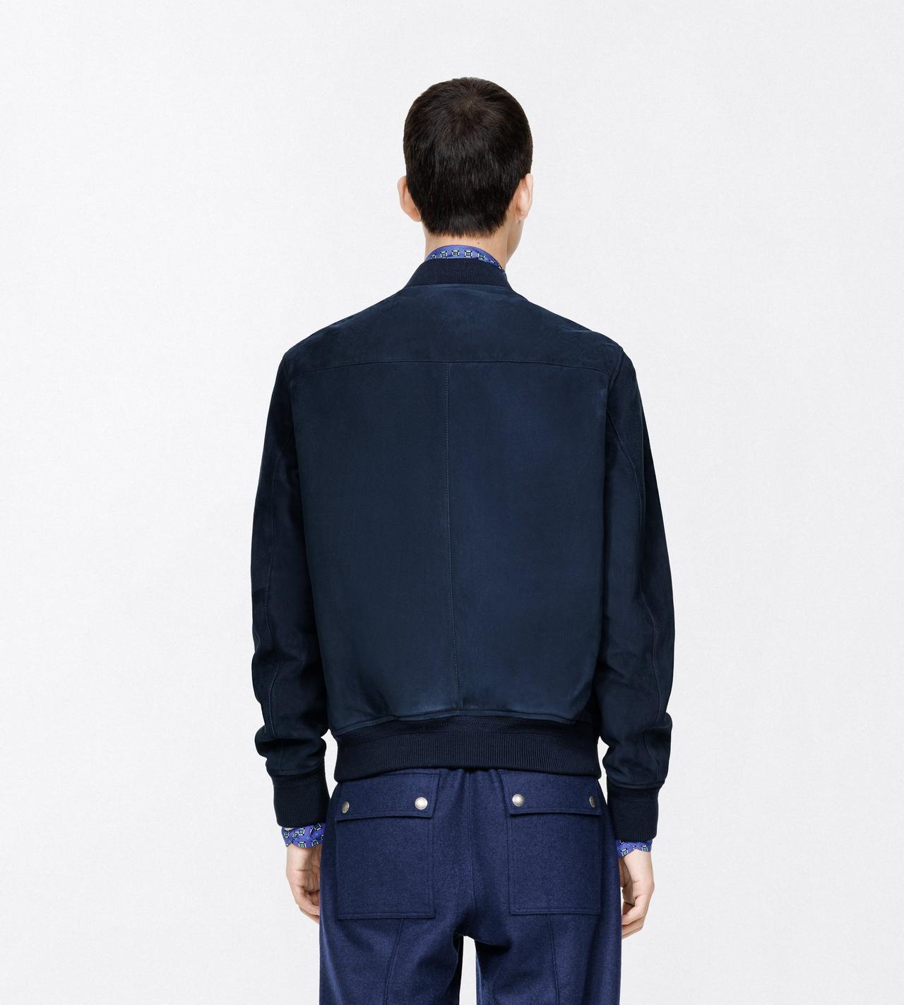 TOM FORD LEATHER INDIGO FINE SUEDE BOMBER