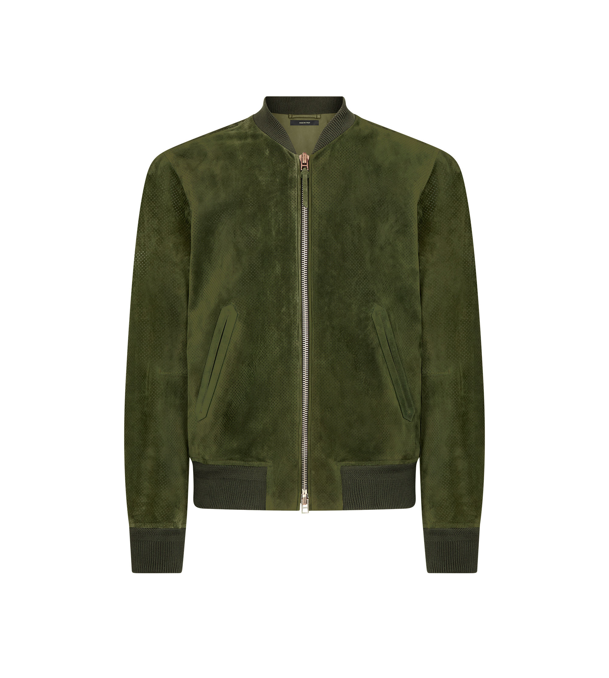PERFORATED CASHMERE SUEDE BOMBER