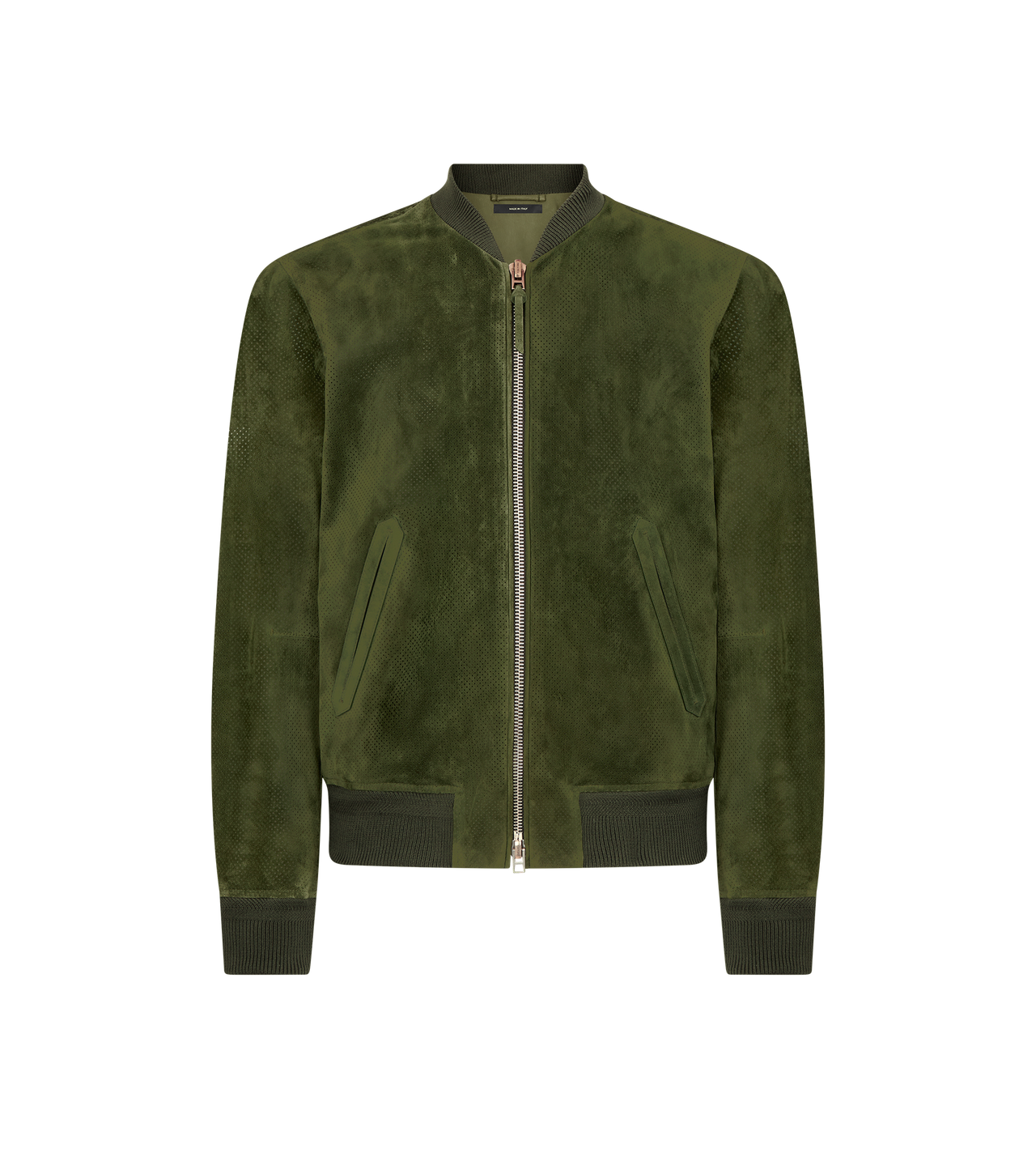 PERFORATED CASHMERE SUEDE BOMBER image number 0