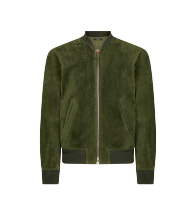 PERFORATED CASHMERE SUEDE BOMBER image number 0
