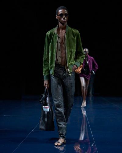 PERFORATED CASHMERE SUEDE BOMBER image number 4