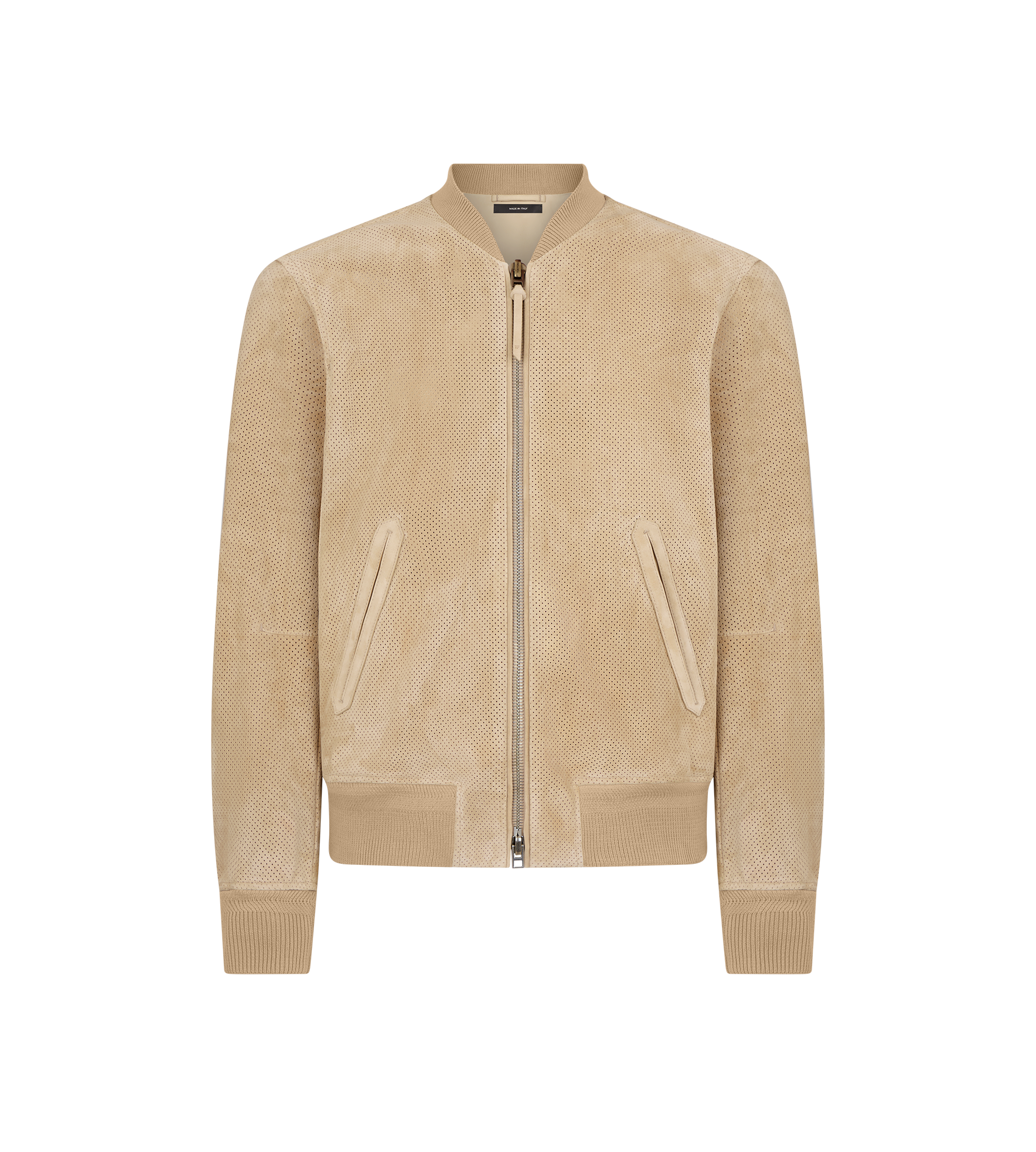 PERFORATED CASHMERE SUEDE BOMBER