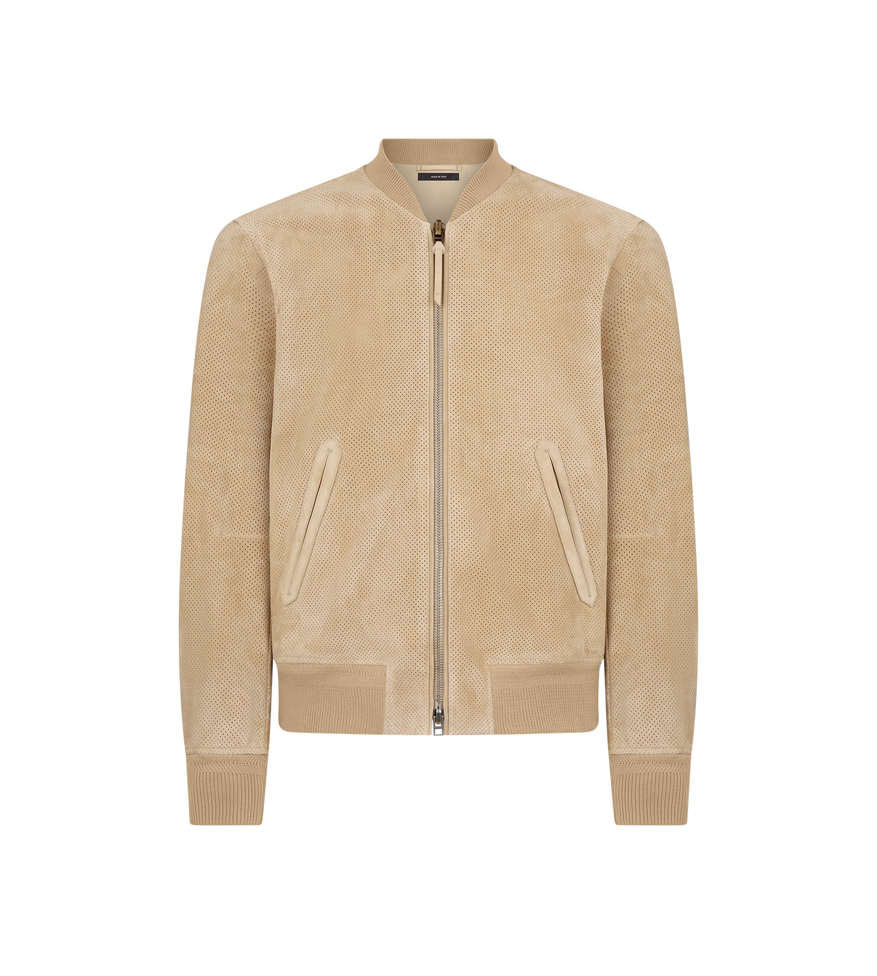 TOM FORD LEATHER SESAME BOMBERJACKE AUS PERFORIERTEM KASCHMIR-WILDLEDER