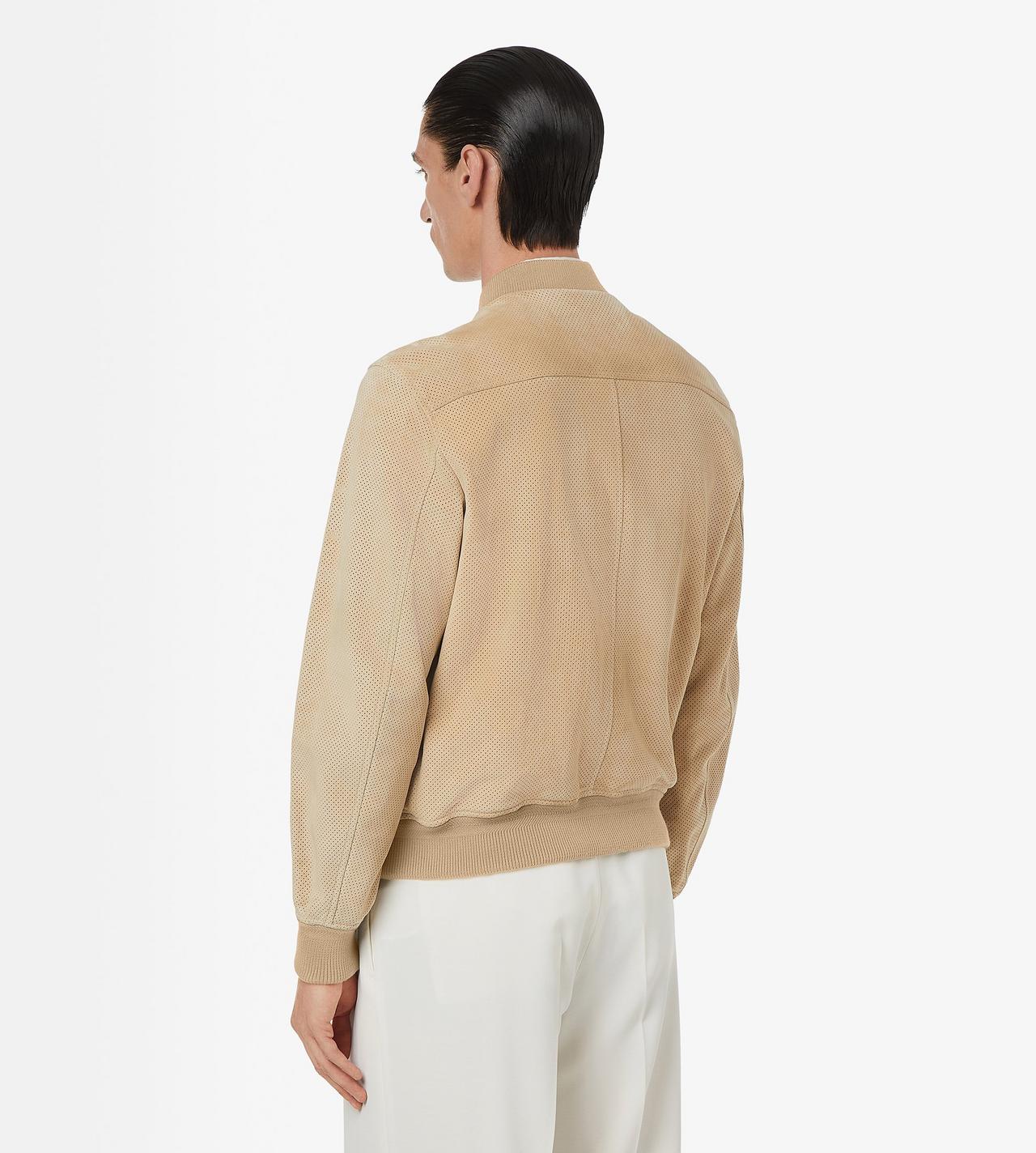 TOM FORD LEATHER SESAME BOMBERJACKE AUS PERFORIERTEM KASCHMIR-WILDLEDER