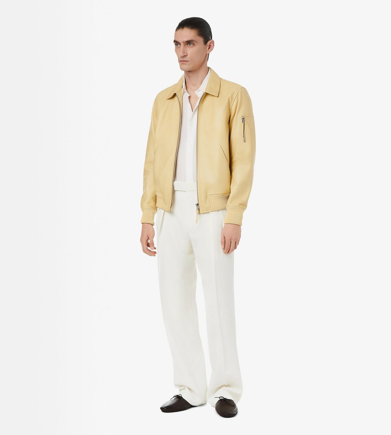 SOFT GRAIN LEATHER COLLAR BLOUSON image number 2