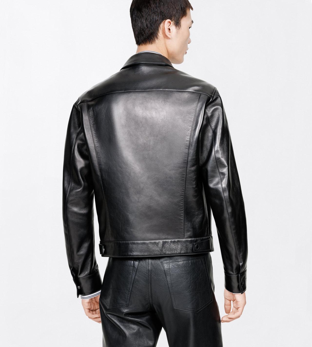 TOM FORD LEATHER BLACK NAPPA GRAIN LEATHER COLLAR BLOUSON
