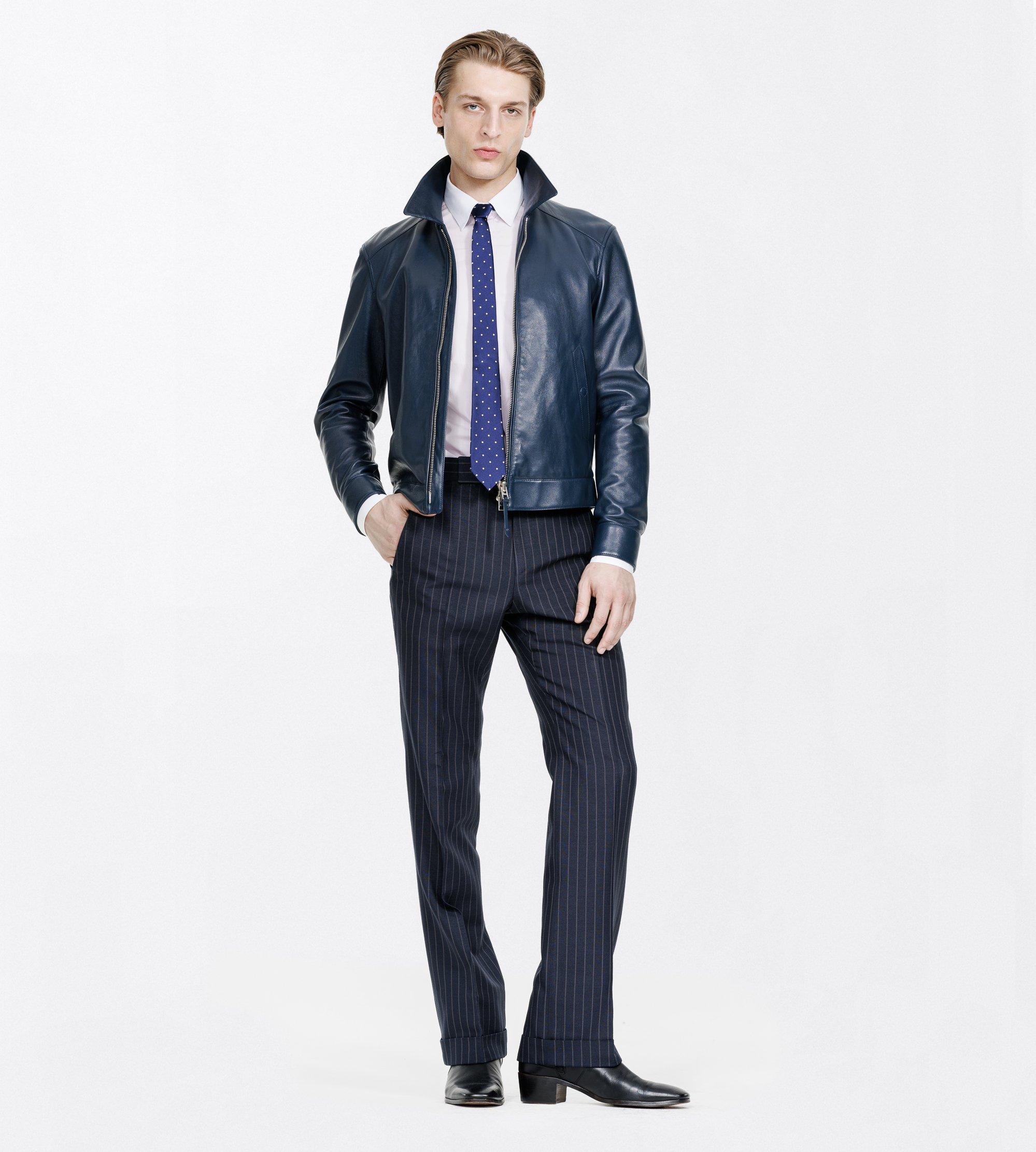 NAPPA GRAIN LEATHER COLLAR BLOUSON