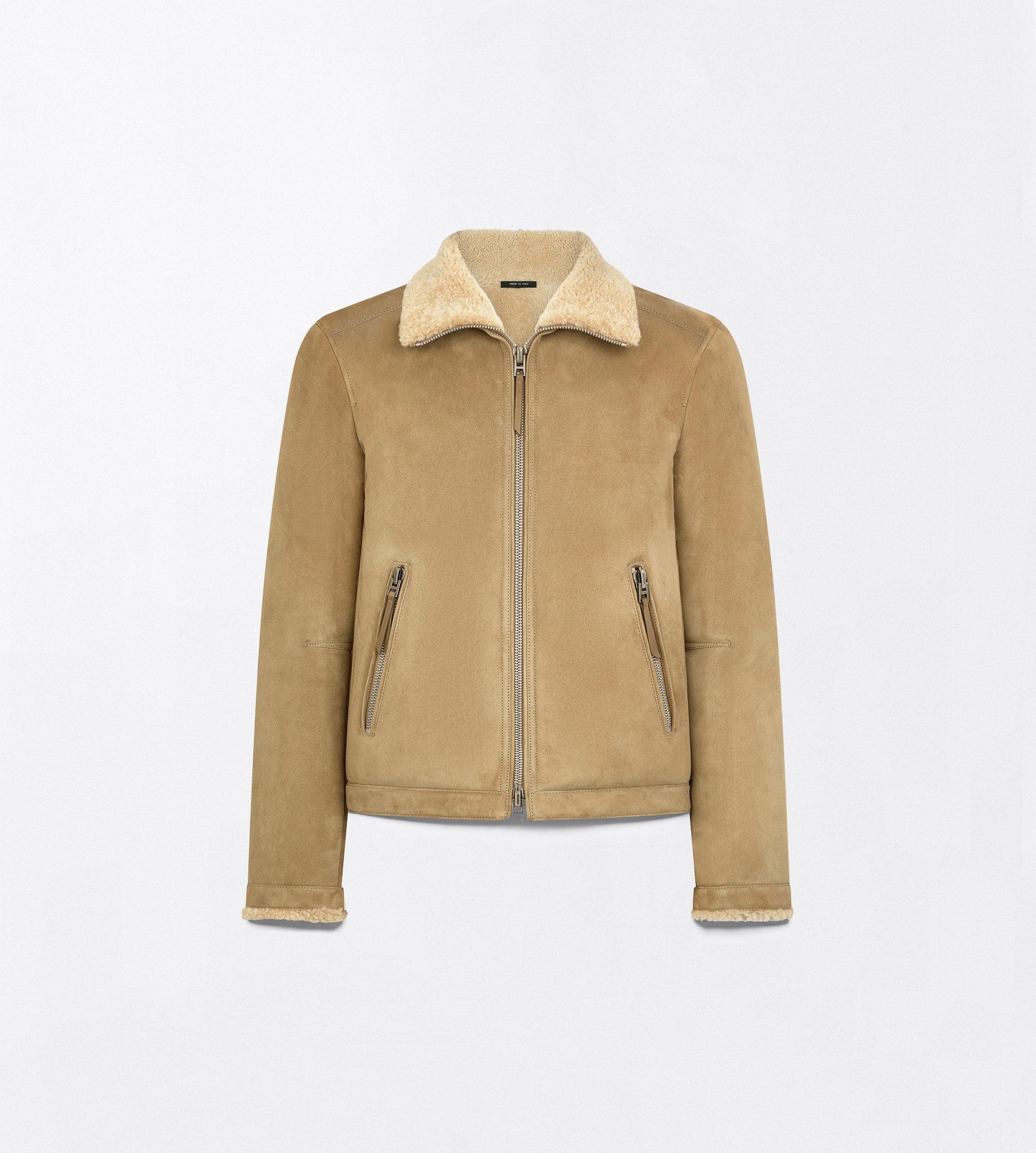 BLOUSON &Agrave; COL EN PEAU DE M&Eacute;RINOS