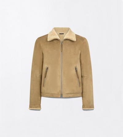TOM FORD LEATHER CUMIN BLOUSON &Agrave; COL EN PEAU DE M&Eacute;RINOS