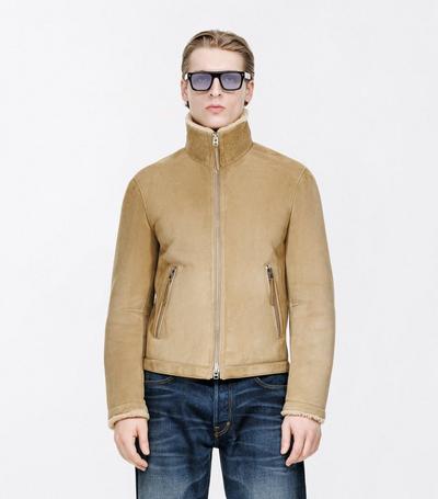 TOM FORD LEATHER CUMIN BLOUSON &Agrave; COL EN PEAU DE M&Eacute;RINOS