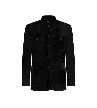 CASHMERE SUEDE MILITARY JACKET image number 0