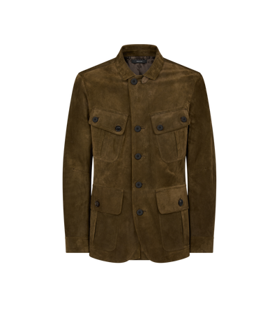 CASHMERE SUEDE SARTORIAL MILITARY JACKET image number 0