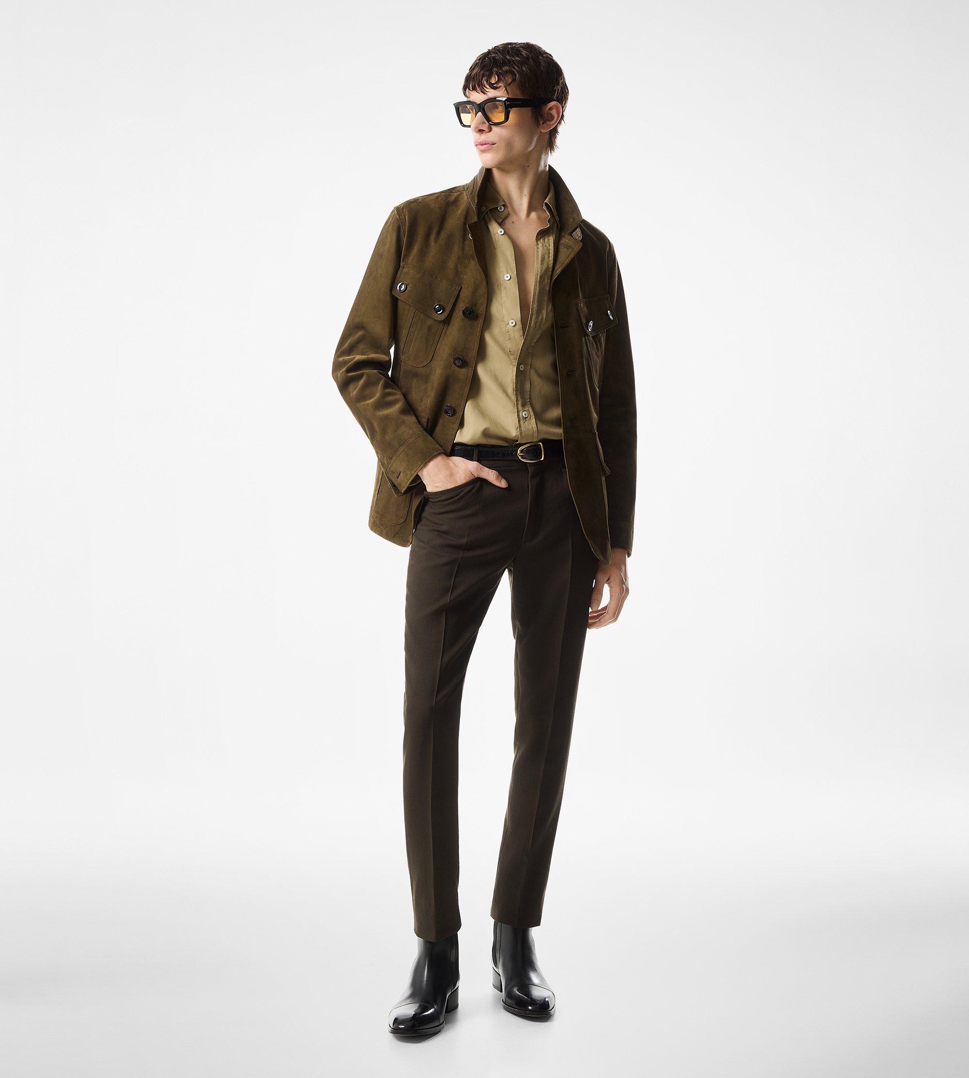 CASHMERE SUEDE SARTORIAL MILITARY JACKET