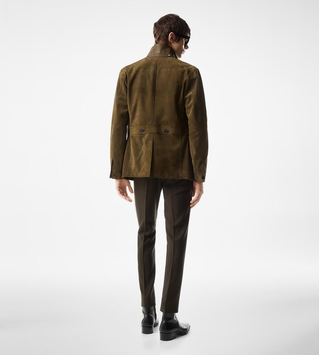 CASHMERE SUEDE SARTORIAL MILITARY JACKET