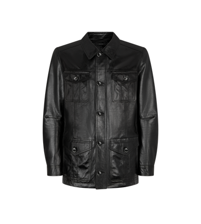 NATURAL SHINE LEATHER SAFARI JACKET image number 0