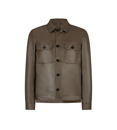 LEATHER LIGHTWEIGHT OUTERSHIRT image number 0