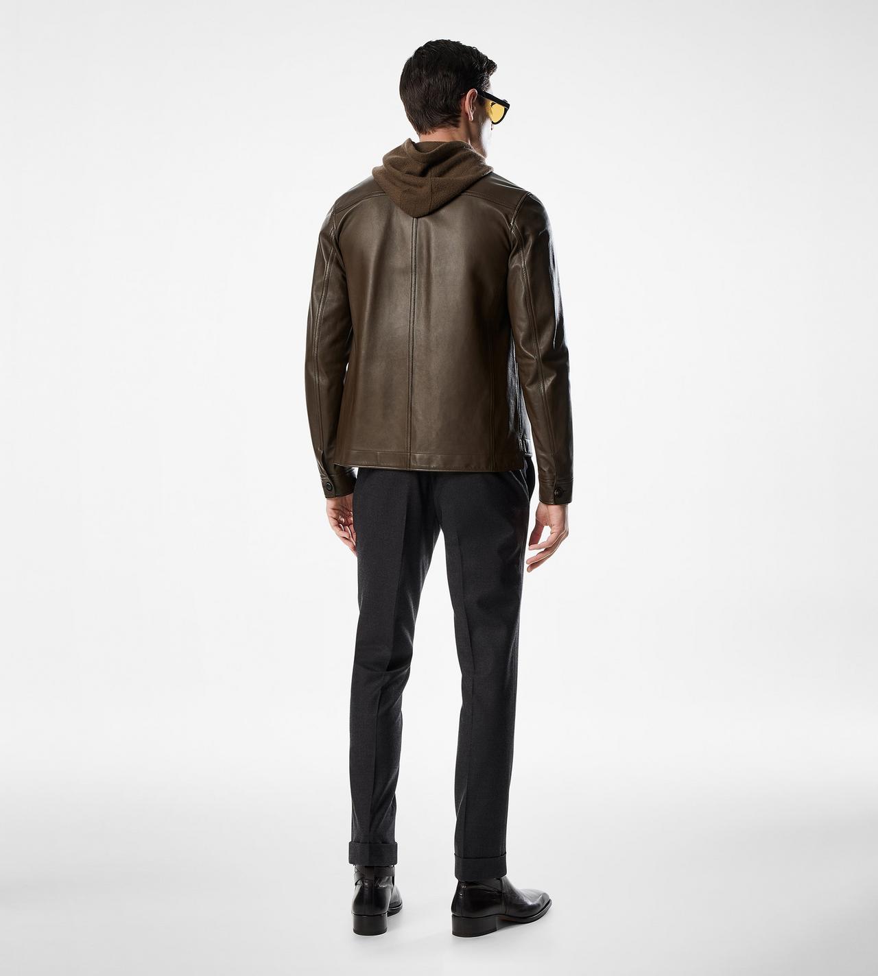 LEATHER LIGHTWEIGHT OUTERSHIRT image number 2
