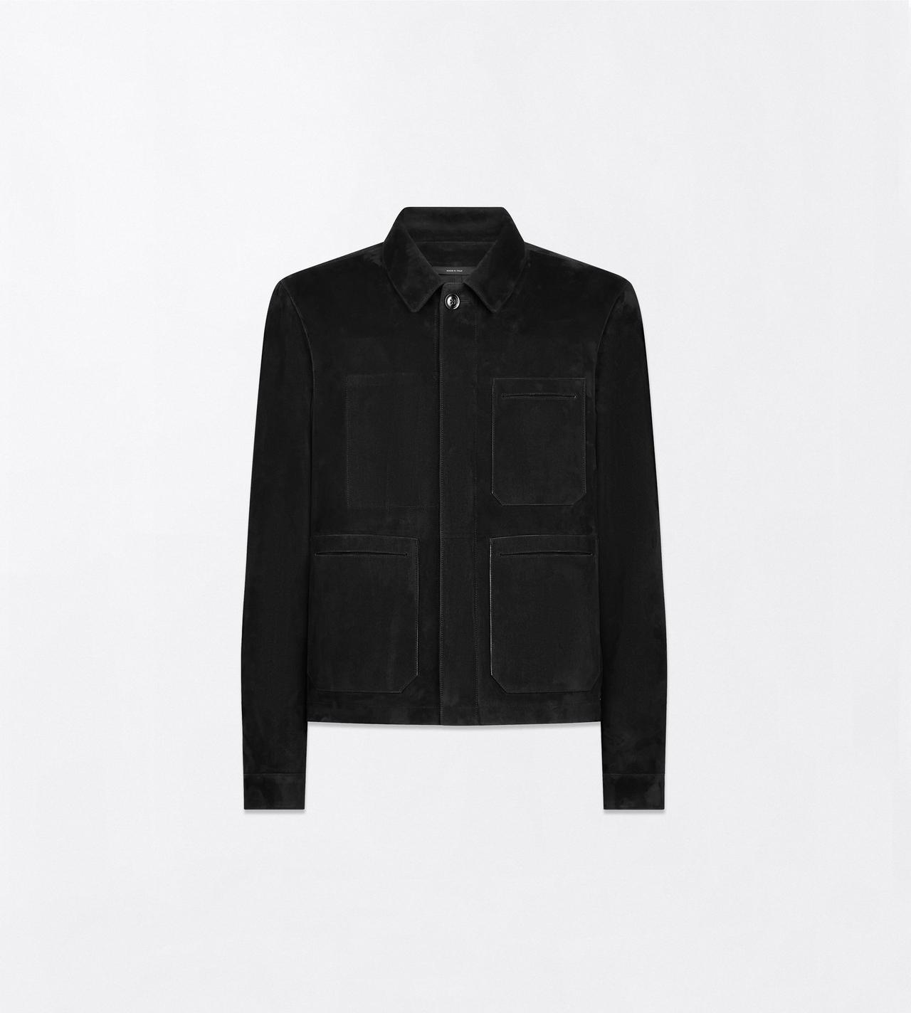 TOM FORD LEATHER BLACK VESTE CHORE EN DAIM FIN
