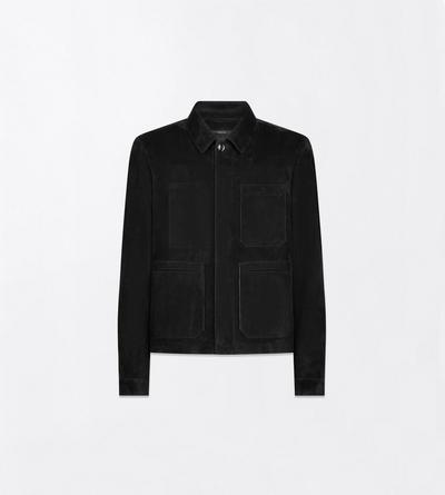 TOM FORD LEATHER BLACK VESTE CHORE EN DAIM FIN