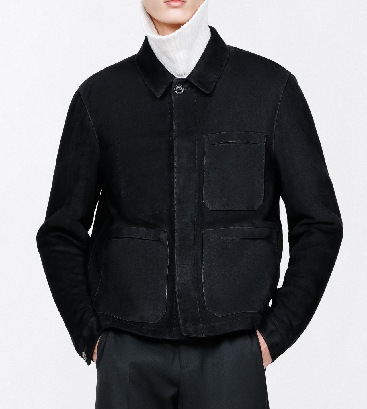 TOM FORD LEATHER BLACK VESTE CHORE EN DAIM FIN