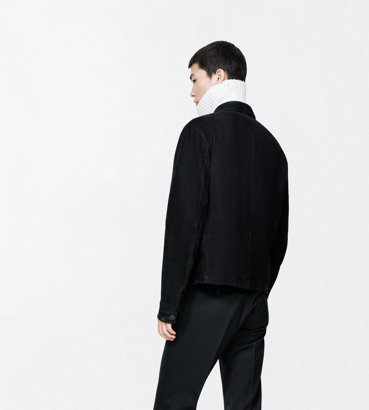 TOM FORD LEATHER BLACK VESTE CHORE EN DAIM FIN