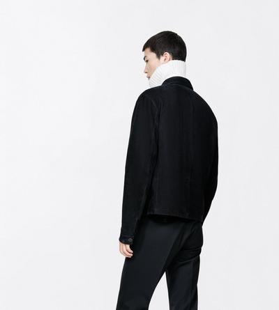 TOM FORD LEATHER BLACK VESTE CHORE EN DAIM FIN