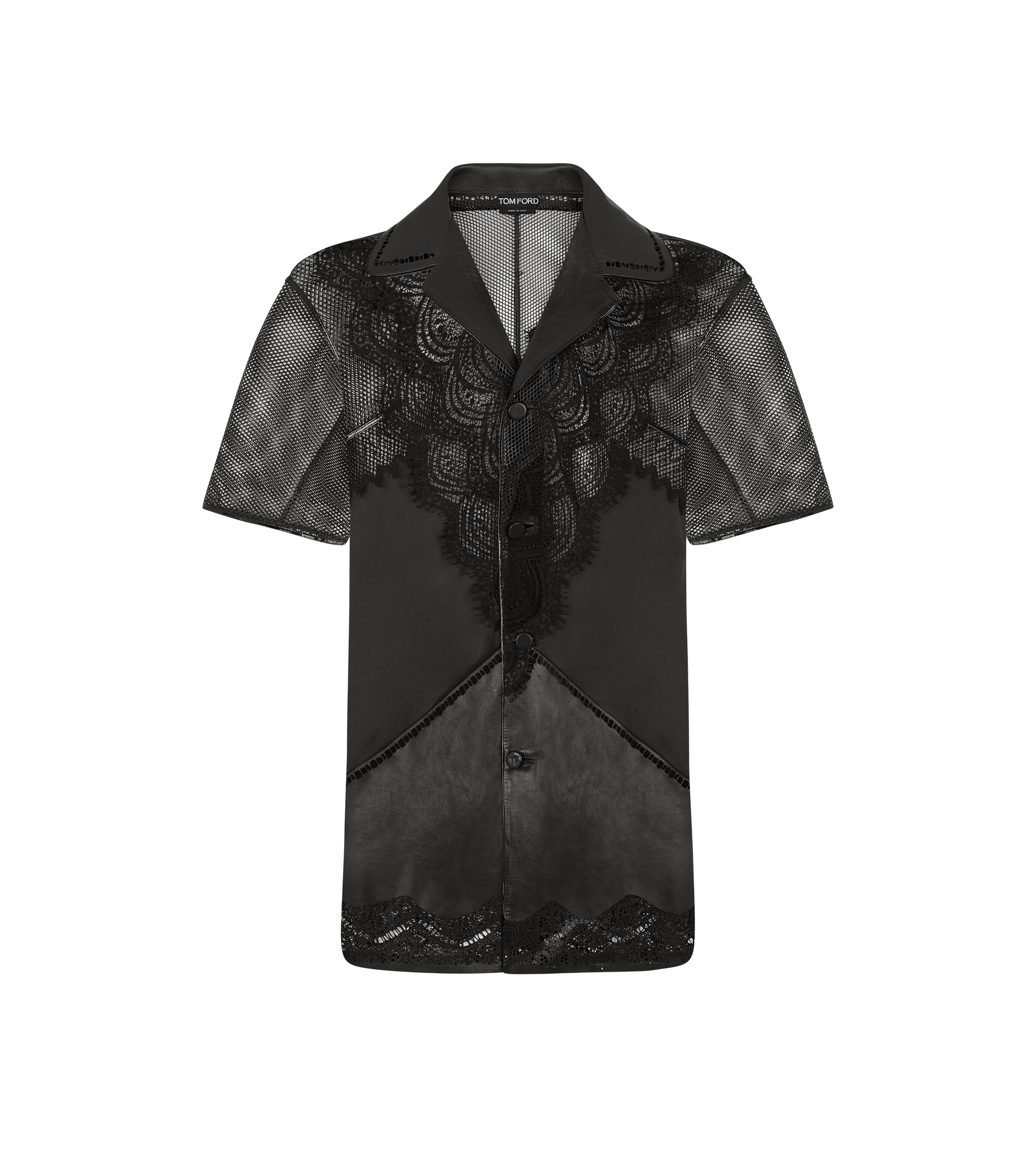 LACEWORK LEATHER SHIRT