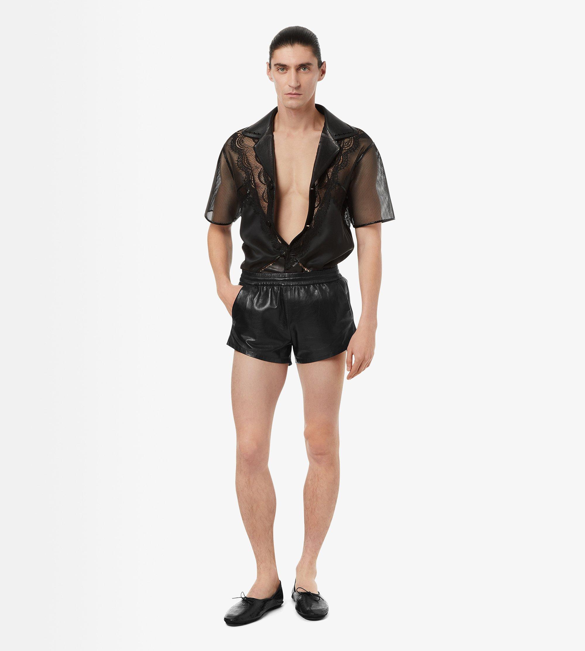 LACEWORK LEATHER SHIRT