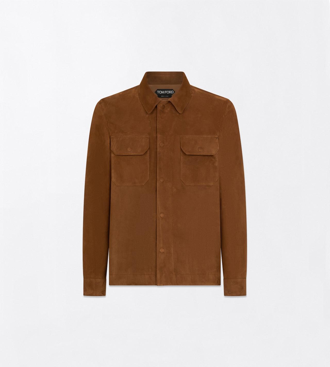 TOM FORD LEATHER TOBACCO FINE SUEDE OUTERSHIRT