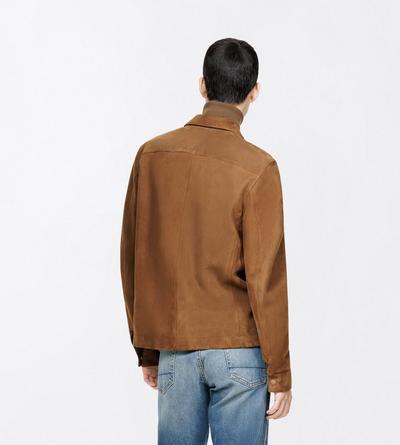 TOM FORD LEATHER TOBACCO FINE SUEDE OUTERSHIRT