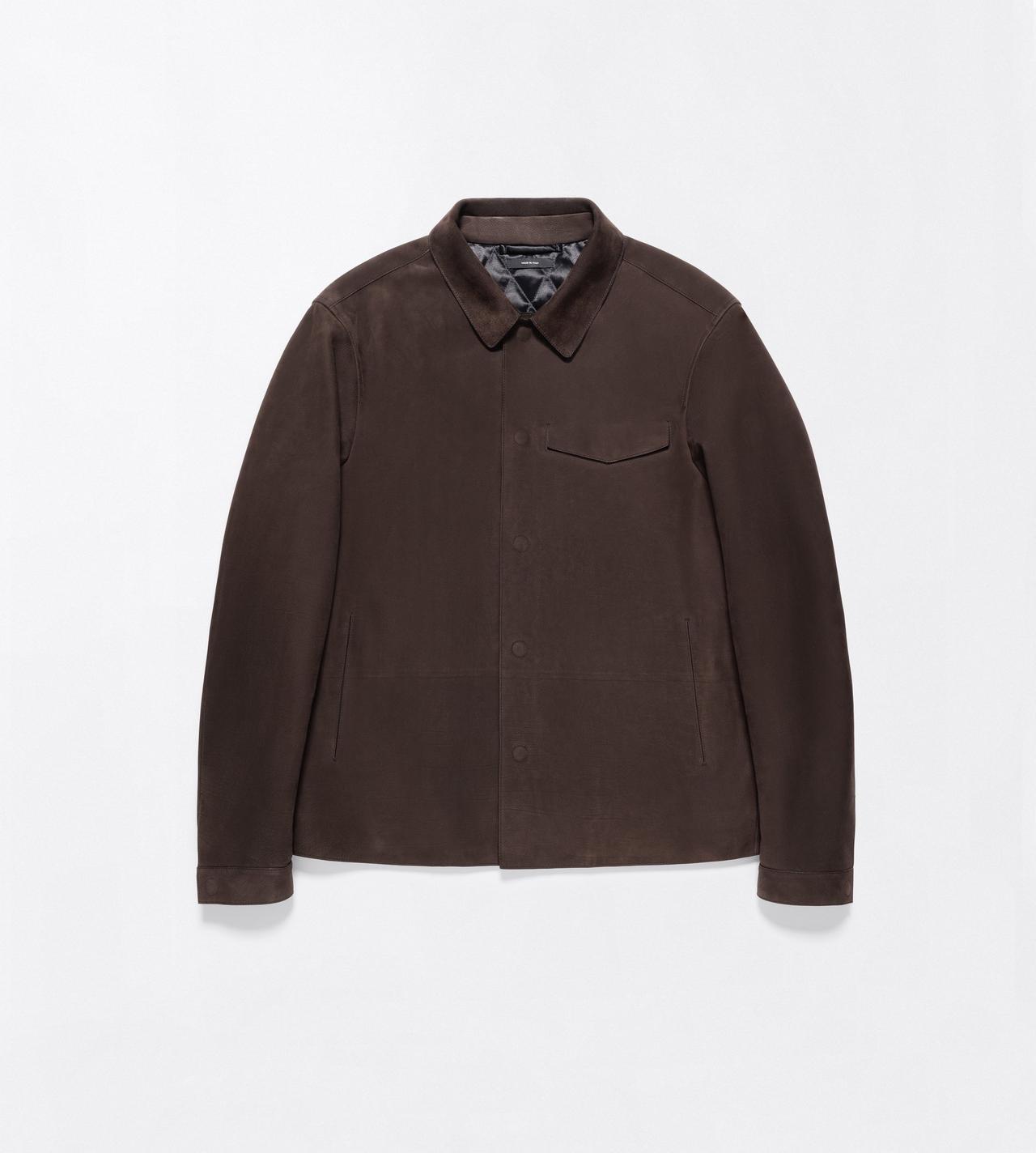 TOM FORD LEATHER DARK BROWN NUBUCK OUTERSHIRT