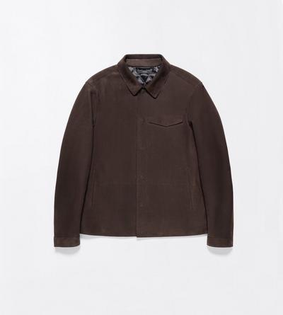 TOM FORD LEATHER DARK BROWN NUBUCK OUTERSHIRT