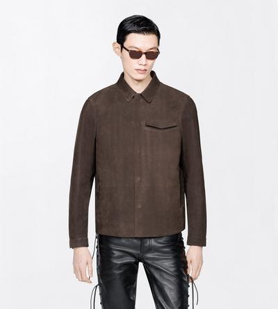 TOM FORD LEATHER DARK BROWN NUBUCK OUTERSHIRT
