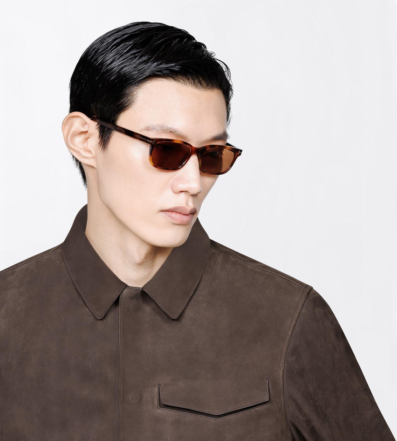 TOM FORD LEATHER DARK BROWN NUBUCK OUTERSHIRT