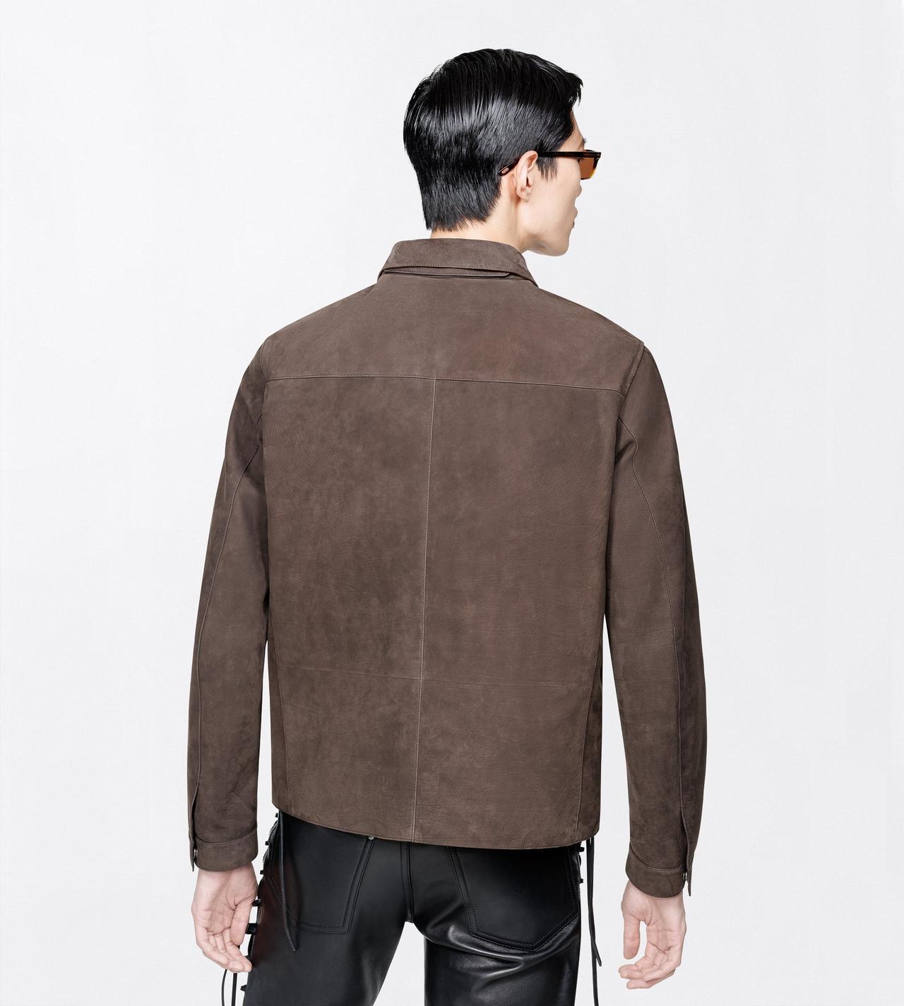 TOM FORD LEATHER DARK BROWN NUBUCK OUTERSHIRT