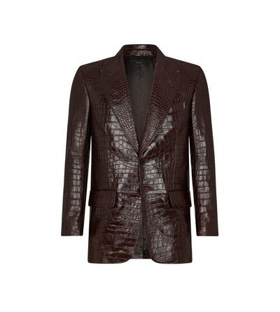 STAMPED SOFT CROC SARTORIAL BLAZER