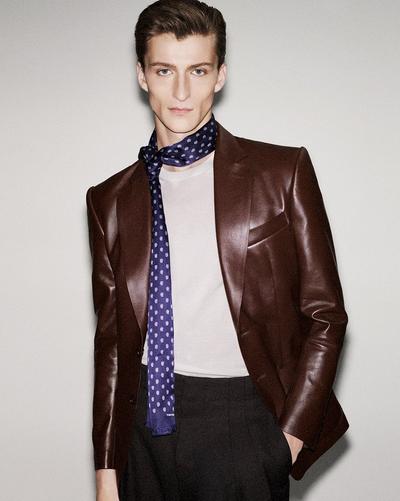 SOFT NAPPA PLONGE SARTORIAL BLAZER image number 5