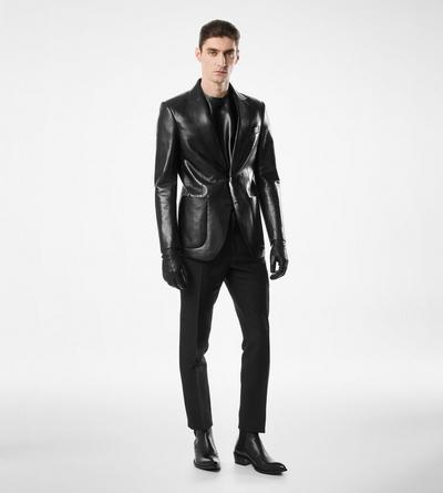 BUTTERY LEATHER BONDED BLAZER image number 4