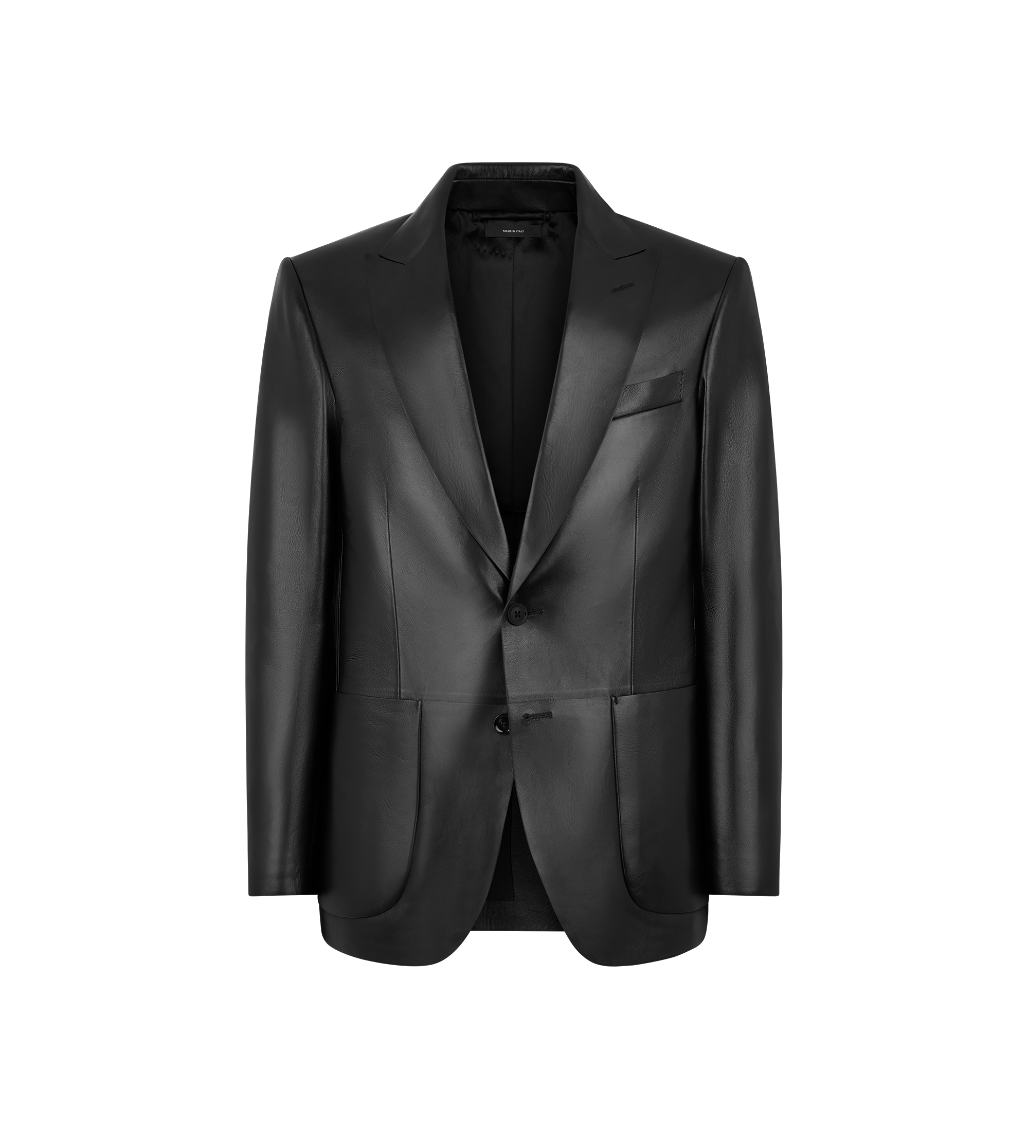 BLAZER EN CUIR DOUX CONTRECOLL&Eacute;
