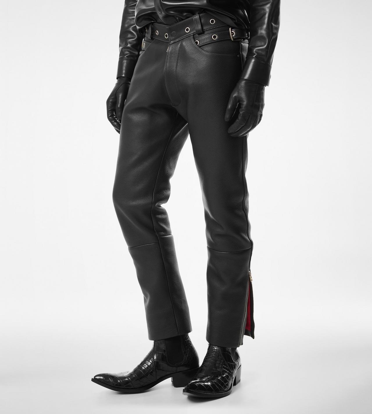 GRAIN LEATHER BIKER PANT image number 3
