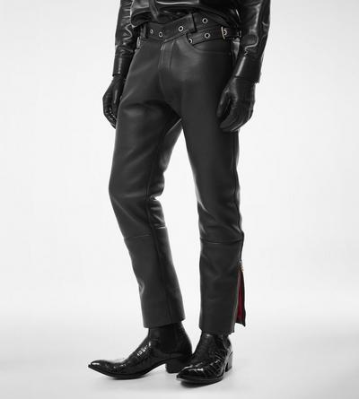 GRAIN LEATHER BIKER PANT image number 3