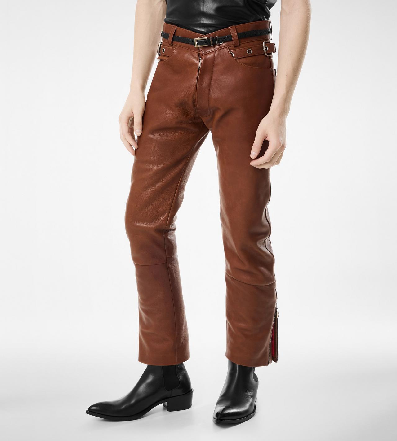 BUFFALO GRAIN LEATHER BIKER PANT image number 3