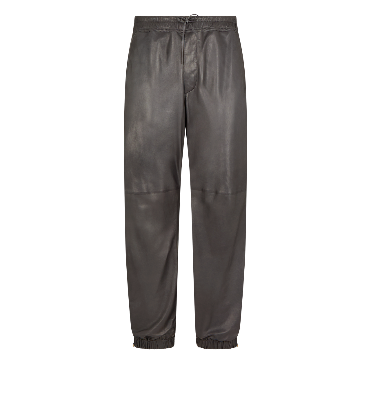 TOM FORD LEATHER LIGHT CHARCOAL LIGHT NAPPA LEATHER JOGGERS