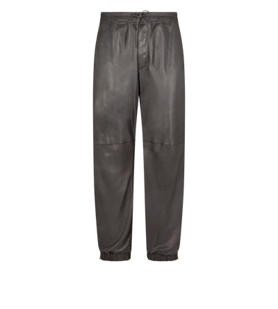 TOM FORD LEATHER LIGHT CHARCOAL LIGHT NAPPA LEATHER JOGGERS