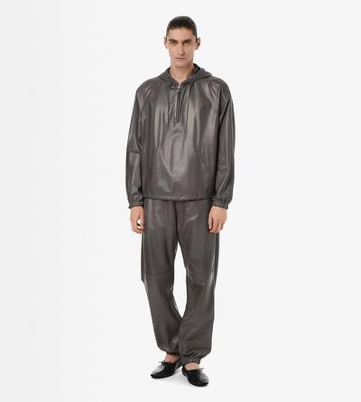 TOM FORD LEATHER LIGHT CHARCOAL LIGHT NAPPA LEATHER JOGGERS