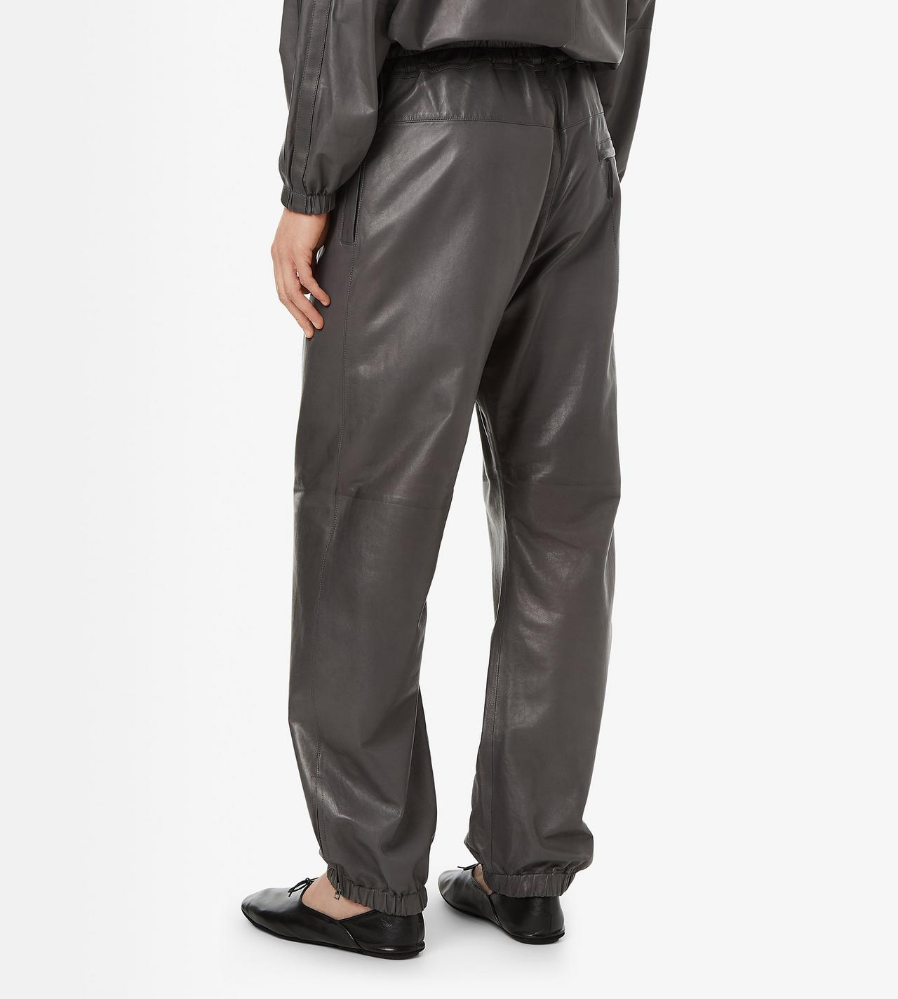 TOM FORD LEATHER LIGHT CHARCOAL LIGHT NAPPA LEATHER JOGGERS