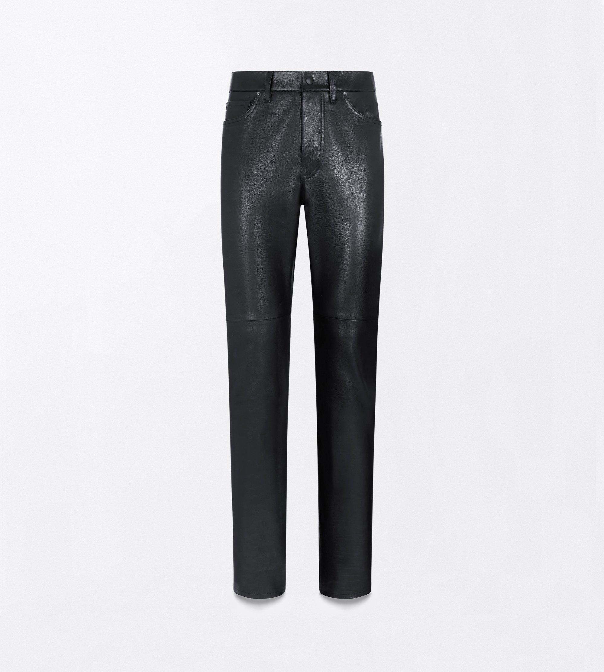 NATURAL GRAIN CALF LEATHER 5 POCKET PANTS