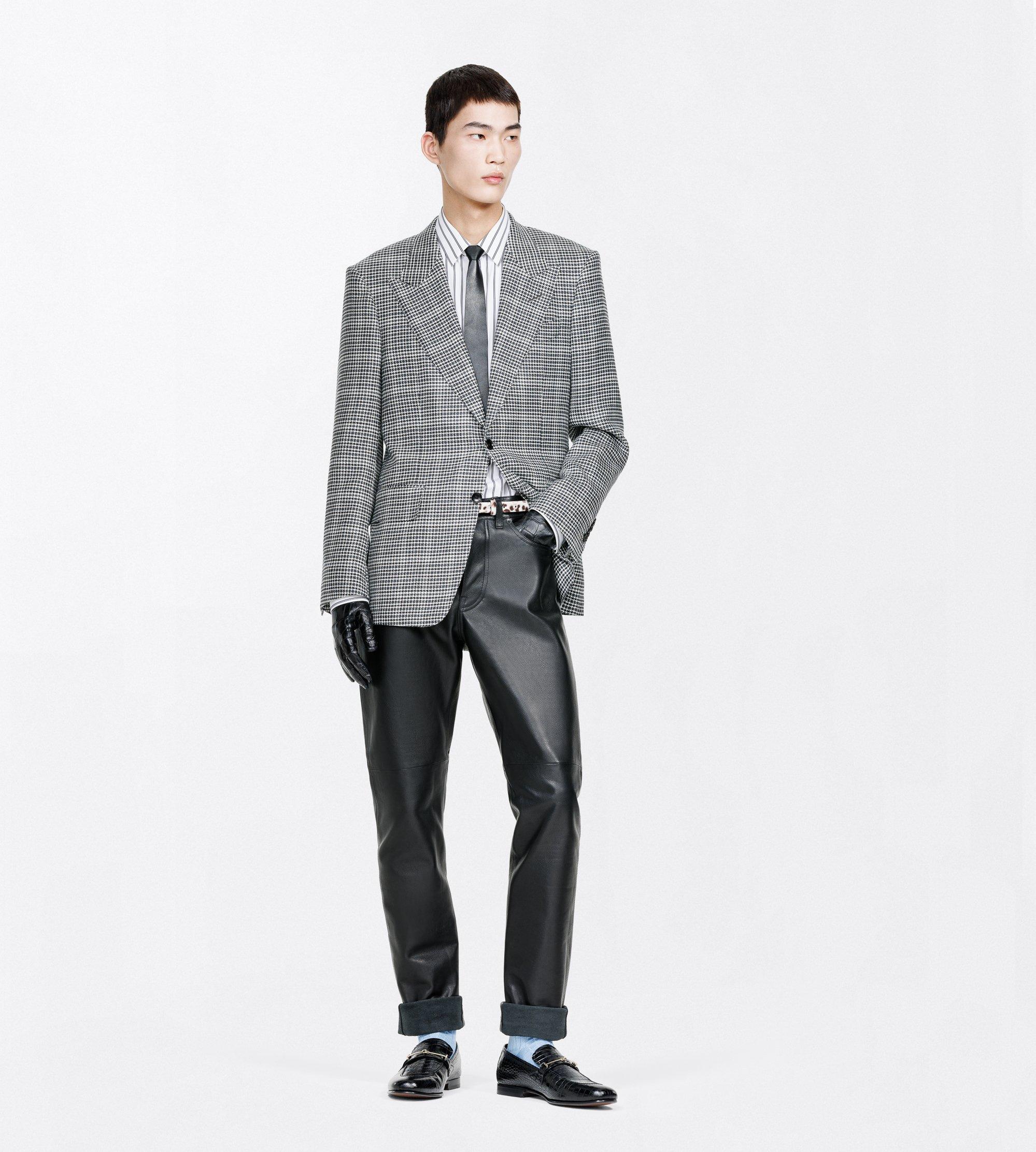 NATURAL GRAIN CALF LEATHER 5 POCKET PANTS