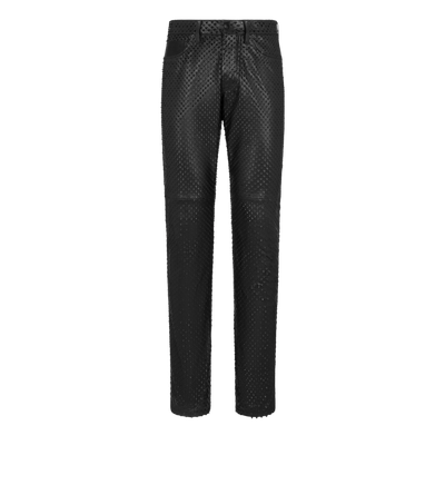 PERFORATED SOFT LEATHER 5 POCKET PANTS